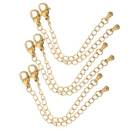 TOVINANNA 6pcs Stainless Steel Jewelry Parts Stylish Lobster Clasp Chain Extender for Necklace Bracelet Making Durable Versatile DIY Accessories for Creative Projects