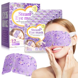 Lavender Steam Eye Mask, Warm Eye Mask, Pack of 12 Mask for Steaming, Dry and Swollen Eyes, Eye Mask, Relieves Eye Fatigue (Steam Eye Mask, 12 Pieces)