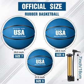 HyDren 12 Pcs Basketballs Bulk with Pump for Men Adults Youth Deflated Basketball for Outside Sport Donation Supplies Machine Stitched Ball(Mixed Color,Size 7)