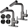Bietor Bathroom Sink Faucet with 4 Mode Pull Down Sprayer,