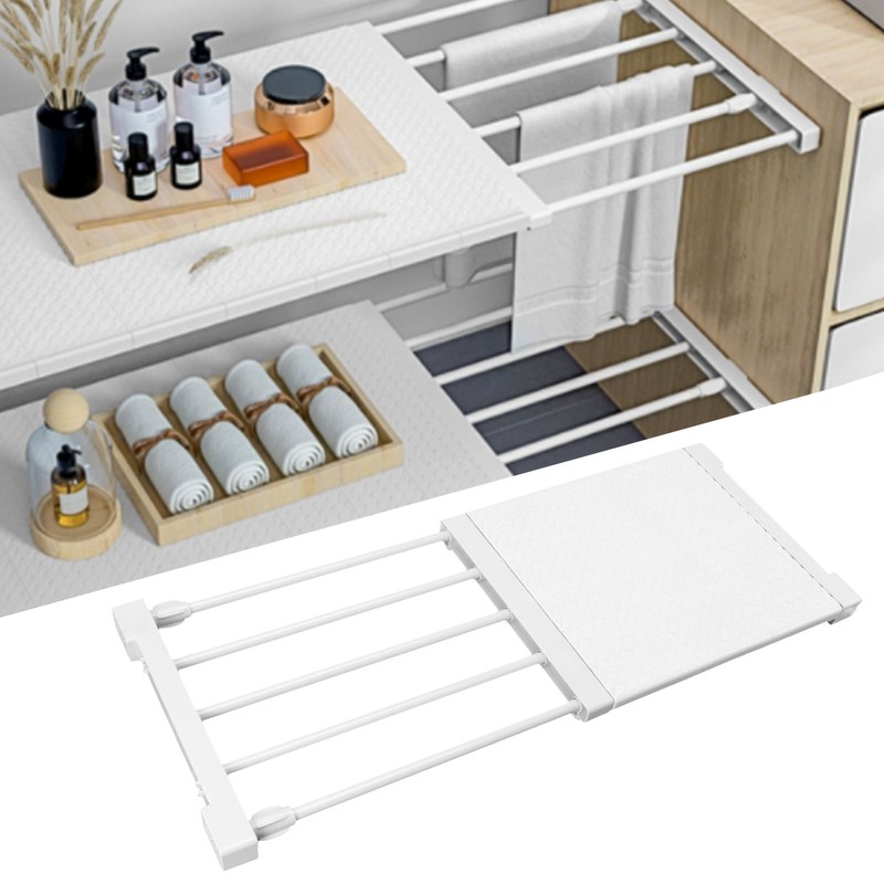 Tension Shelf Adjustable Closet Divider 24cm Width Storage Rack for