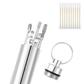 Ear Wax Remover Ear Cleaning Tool Ear Spoon for Wax Removal 10 Pack Includes Cotton Swabs Available for Adults Ear Wax Removal Tool