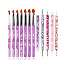 Brush Set for Nail Art, 12-Piece Acrylic Gel Nail Brush Set, Nail Brush, Acrylic Brush for Nails, Brush for Gel Nails, Brush Nail Design, Nail Art Dotting Nail for Acrylic Nail Art