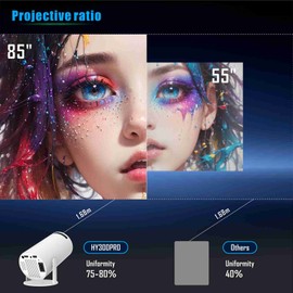 Projector 720P High Definition 180 Degree Rotation 4K Hard Decoding Video Projector for Home Dormitory