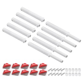 sourcing map 10 Pcs Magnetic Push Latches for Cabinet Door, 4.21x0.4 Inch Push to Open Door Latch Cabinet Hardware, Hidden Door Release Drawer Pull on Closet Touch, Plastic White 107x10mm