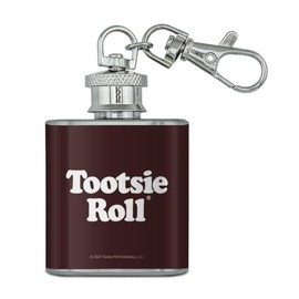 GRAPHICS & MORE Tootsie Roll Wrapper Stainless Steel 1oz Mini Flask Key Chain