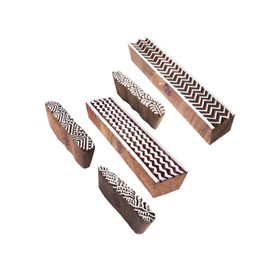 Royal Kraft Innovative Shapes Chevron and Border Wood Blocks for Printing (Set of 5)