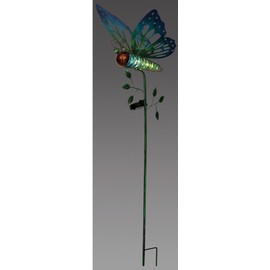 Sunset Vista Designs 92575 Blue Butterfly Garden Stake, Solar Powered Light