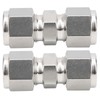 2Pcs 316 Stainless Steel Compression Fitting Straight DoubleFerrule Tube Adapter(Ф10