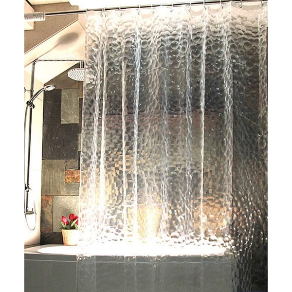 Ecent Shower Curtain EVA Thick Transparent Waterproof Mildew Proof Bathroom