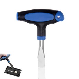 T-Handle Flat Head Screwdriver 12MM Slotted Screwdriver with Ergonomic Plastic Handle for Film Sets Easy to Use (Blue Black)