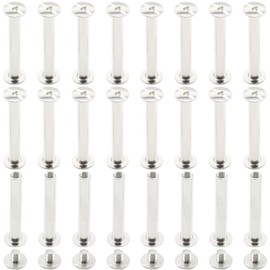 CEEYSEE 50PCS(25Set) Silvery Chicago Screws Assorted Kit M5 x 35mm Nail Rivet Chicago Button for DIY Leather Decoration Bookbinding Round Flat Head Stud Screw (M5 x 35mm)