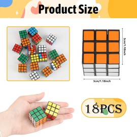 36 Pack Mini Cubes Bulk, 3x3 Magic Puzzle Cubes 1.18in, Fidget Toy, Brain Teasers, Stress Relief, Party Favors, Birthday Gifts, Educational Toys for Kids & Adults, Boys & Girls, Easter Basket Stuffers