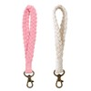 Aoksunova Pack of 2 Key Rings Macrame Bracelet Lanyard Women
