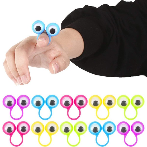 3 otters Eyeball Ring, 25PCS Eye Finger Puppets Eye Monster Finger, Party Favors, Classroom Prizes, Goodie Bag Stuffers