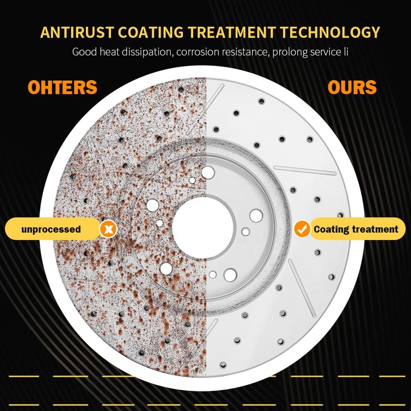 Fraxle Front Drilled & Slotted Disc Brake Rotors and Ceramic