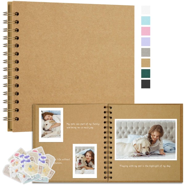 Remowith DIY Scrapbook Photo Album Thick Kraft Blank Paper Memory
