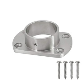 Top Hardware Stainless Steel 316 Grade Oblong Base Flange for 2" (50.1 mm) OD Tube Post (Satin Brushed)