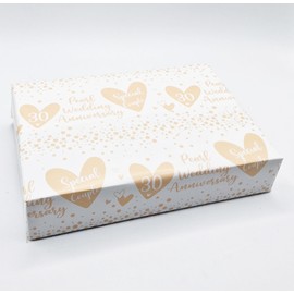 4 Sheets + 4 Matching Gift Tags 30th Wedding Anniversary Wrapping Paper Pearl Wedding Anniversary Heart Design Giftwrap