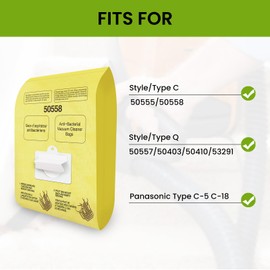 24 Pack 5055 50558 Vacuum Bags for Kenmore Canister Type C/Q 50555 50557 Replacement vacuum cleaner bags for kenmore canister 200 400 600 800 Series Vacuum Cleaner