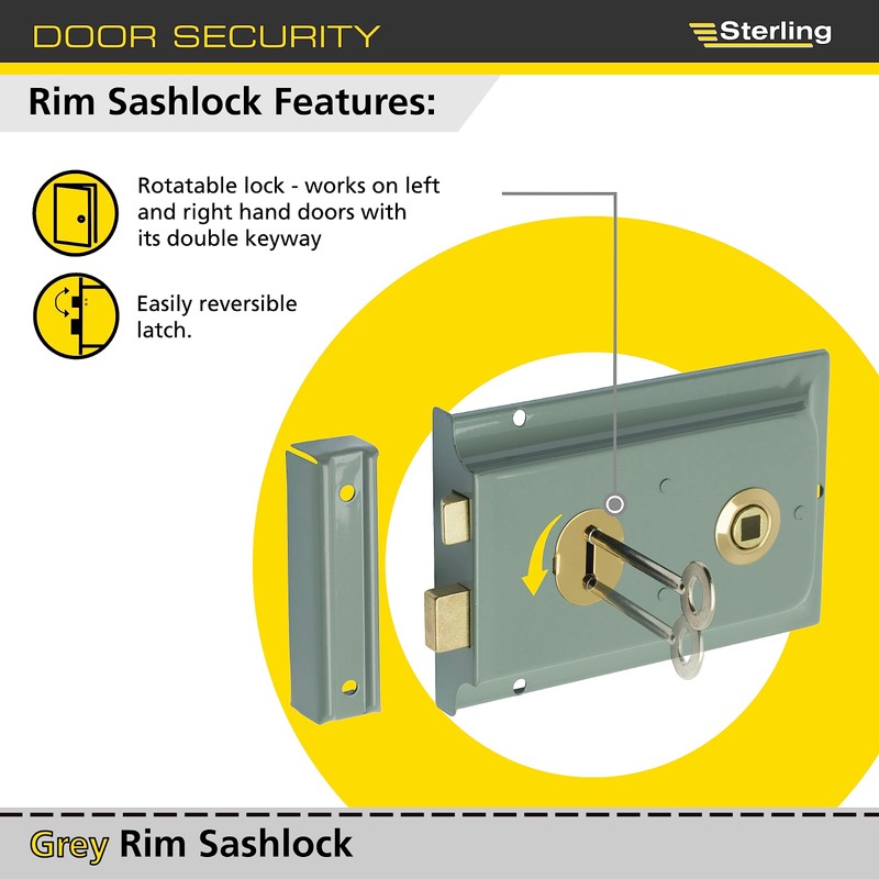 Sterling SRL002 152 x 101 mm Rim Sashlock - Grey,
