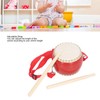 Kids Chinese Drum Plastic Sheepskin Maple Wood Red Color Children