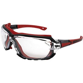 Birdz Eyewear Gasket Safety Padded Motorcycle Riding Sport Medical Glasses ANSI z87.1 Rated (Red-Clear)