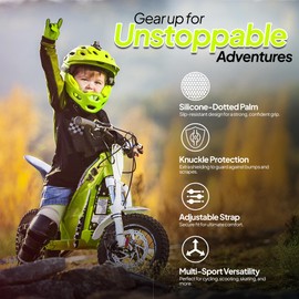 SAGA SPORTS Youth Motocross Gloves – Pro-Grade Protection for Dirt Bike & BMX Riders | High-Performance Gear for Boys & Girls | Built for Future Champions (Neon Yellow, X-Large [10-12])