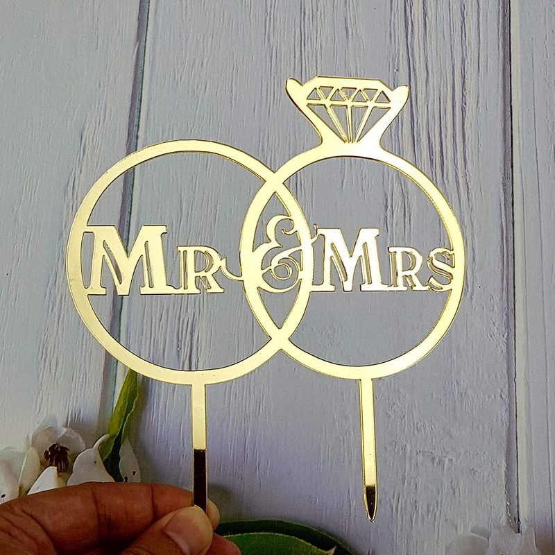 Decoración para tarta de boda con texto en inglés "Mr.