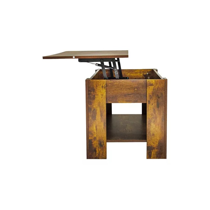 Kingshouse Mesa De Centro Elevable De Madera Con Compartimento Oculto