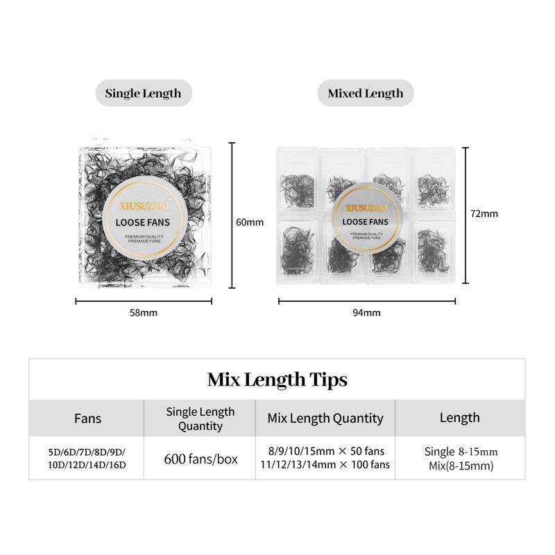 Premade 600 Lash Fans 12D Volume Eyelash Extensions 0.07mm D