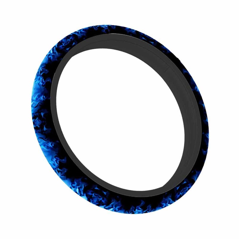 NOMEDOGYIm Flame Car Steering Wheel Cover Blue Steering Wheel Cover