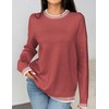 Zeagoo Womens Crewneck Pullover Sweater Long Sleeve Knit Side Slit