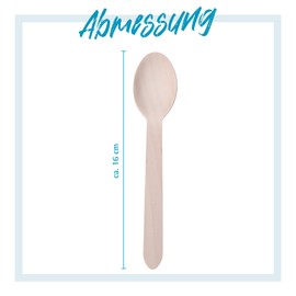 GRÄWE Disposable Cutlery Wooden Spoons 100 Pieces Wooden Cutlery Eco Friendly Wooden Biodegradable