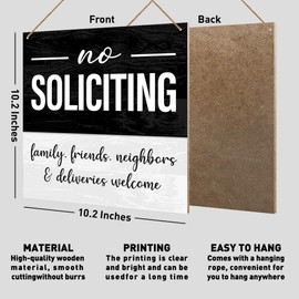 No Soliciting Sign for Front Door, Do Not Disturb Sign, No Soliciting Welcome Sign for House Farmhouse Home Porch Decor, Housewarming Gift for Family Friends