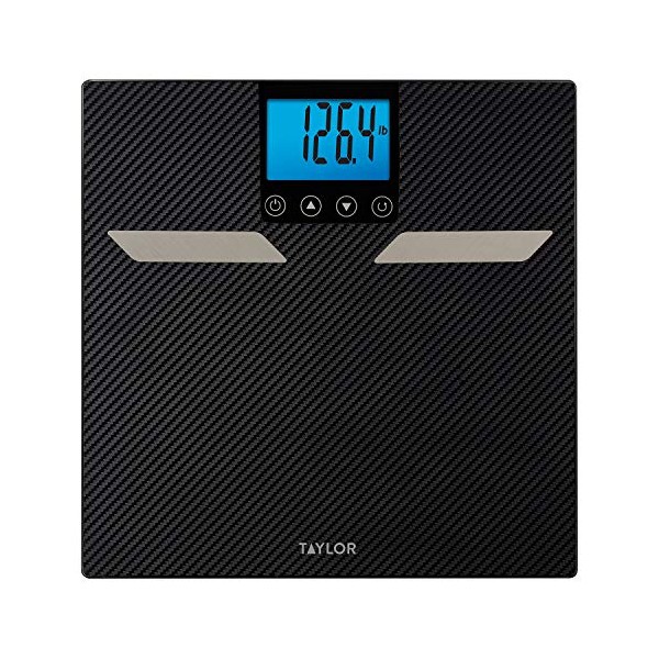 Taylor Precision Products Taylor Body Composition 440lb Capacity with Body Fat, Body Water, Muscle Mass, Bone Mass, Bmi & Cal-Max/Carbon Finish