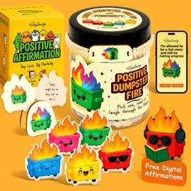 Stofinity Positive Dumpster Fire Gifts For Coworkers - Daily Affirmation Cards For Women Men, Funny Birthday Gifts For Women Friends, Cute Dumpster Fire Zen Garden Desk Accessories For Office Decor