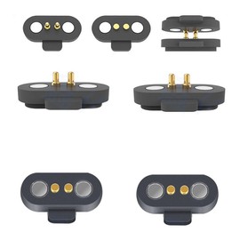 2Pair Magnetic Pogo Pin Connector, 12V 1A Pogopin Male Female 2.5 MM Spring Loaded Connectors, DC Power Socket Elastic Force Waterproof Brass Connect (2 Pin)