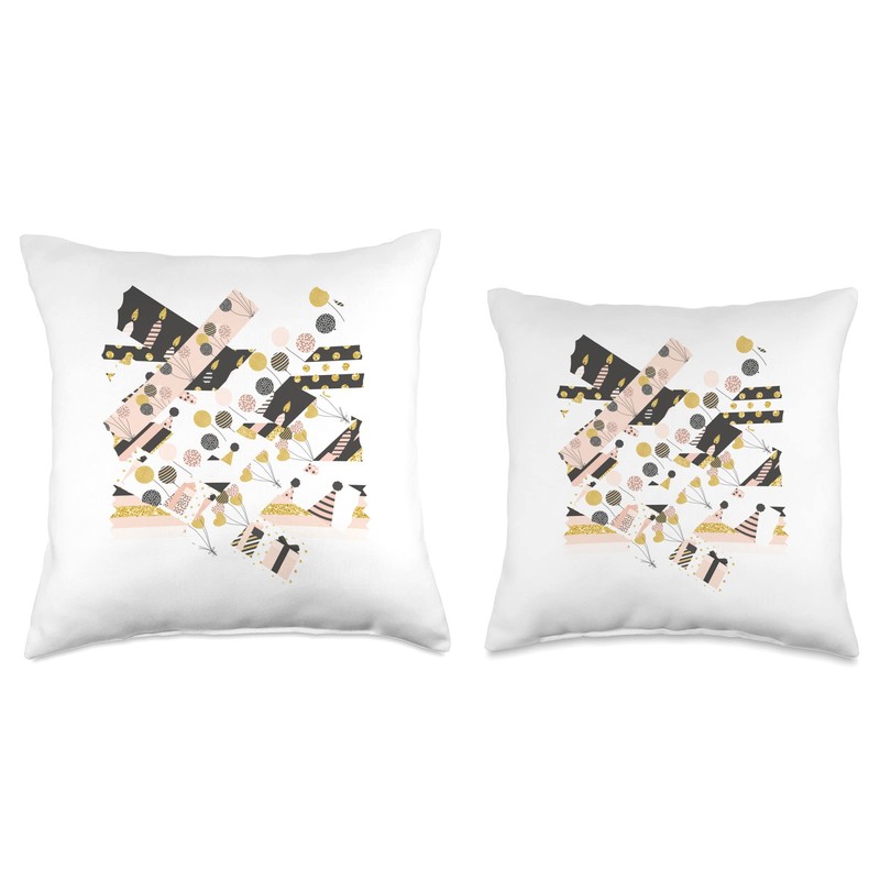 Joyful Washi Tape Throw Pillow