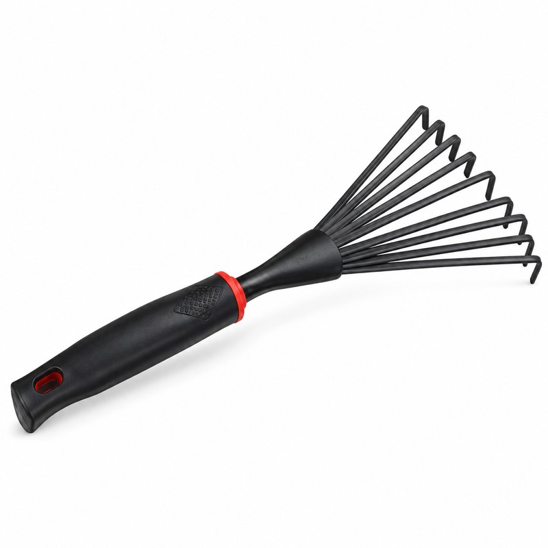 Small Steel Garden Rake for Planting – Compact Hand Gardening