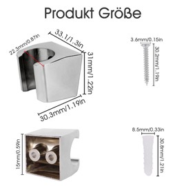 Lollanda Universal Hand Shower Holder, Wall Shower Holder with Screws, Shower Holder for Shower Head, Shower Head Holder with Screws for Bathroom Accessories (Silver)