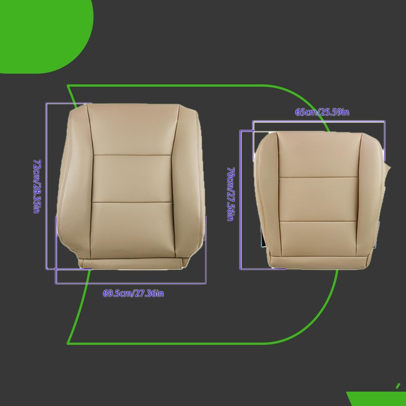 munirater 2Pcs Tan Seat Cover Driver Side Bottom and Top