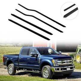 cciyu 4PCS ‎Chrome Window Molding Trim Compatible with 1999-2016 for Ford F250 F350 F450 F550 Super Duty Crew Cab OEM F81Z-2521453-AA F81Z-2521452-AA – Noise Reduction & Leak Proof
