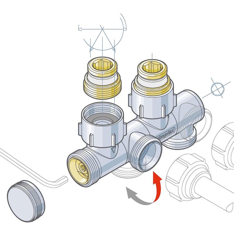 Simplex VARIOCON N-Module for Radiators with Integrated Valves Rp1/2 Inch