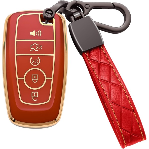 Syodiesn for Ford Key Fob Cover Soft TPU with Keychain