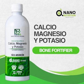Calcio, Magnesio y Potasio | Suplemento de Alta Absorción 480ml | 32 Dosis | Nano Nutrition by KEMED