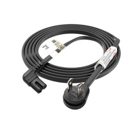 FIRMERST 2 Prong 6 feet Right Angle Power Cord 18AWG for TV, Printer, PS, 2 Packs