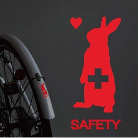 Rabbits Reflective Stickers (Ears) Red, Bicycle, Stroller, Cane, School Bag