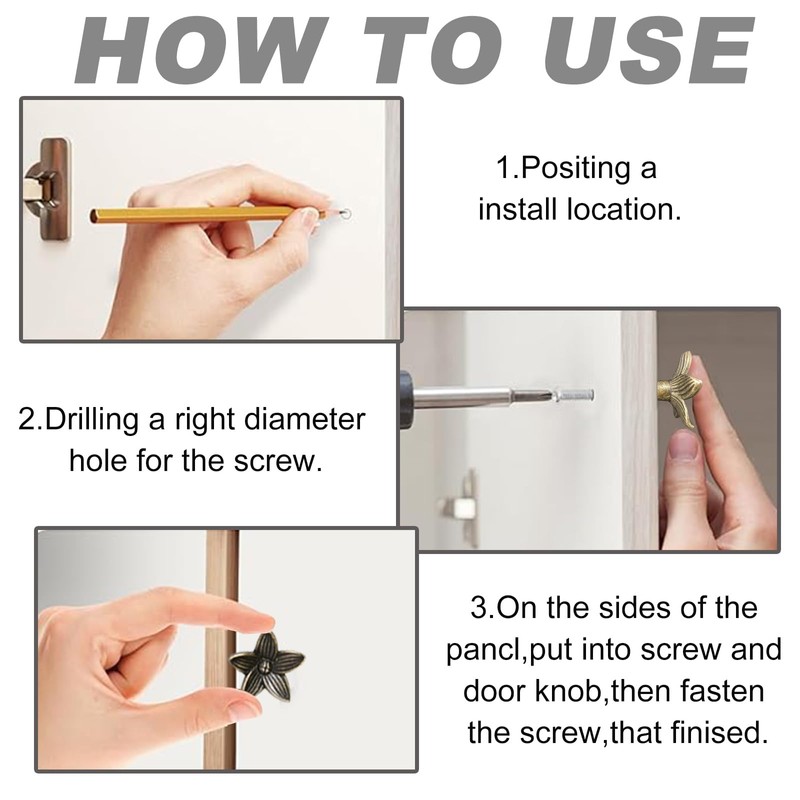 KASESSS 8 Pieces 28mm Drawer Knobs, Door Knobs Flower, Cabinet