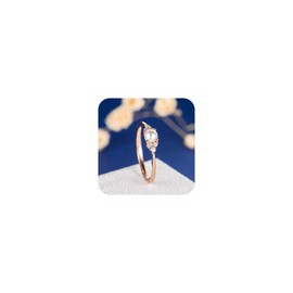 Cuteshop Elegant Pearl Rings Rose Gold CZ Crystal Fashion Engagement Wedding Ring (7)